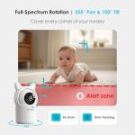 ieGeek Baby Monitor with 2 Cameras, 5" Screen & 1080P Cameras & Free Smart App Split Screen Dual Baby Monitor, Upgraded Night Vision/PTZ/2-Way Audio/Auto Tracking Detection Notification and Alert