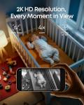 eufy Baby Monitor C10 with 2K HD Camera, 4.5" 480p Display, 4× Zoom, Pan-Tilt, Night Vision, Hybrid Wi-Fi & No Wi-Fi Connection, 12 H Battery, Motion, Cry, Noises, Temperature Alerts, 2-Way Talk, VOX