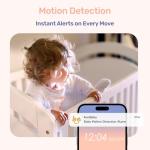 jeeber 1080P WiFi Baby Monitor with Camera and Audio, Pan-Tilt-Zoom Video Camera, 4'' IPS Screen, HD Night Vision, Motion & Cry Detection, 360° View, Temperature Sensor, Feeding Reminder, Lullabies