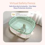 jeeber 1080P WiFi Baby Monitor with Camera and Audio, Pan-Tilt-Zoom Video Camera, 4'' IPS Screen, HD Night Vision, Motion & Cry Detection, 360° View, Temperature Sensor, Feeding Reminder, Lullabies