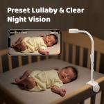 NETVUE Peekababy Baby Camera with Wireless Audio, Adjustable Crib Mount Monitor, Works via 2.4GHz Wi-Fi for Wide Coverage & Stable Connection, Smart App, Two-Way Talk, No Screen (White)