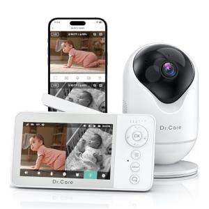 Dr.Care VistaView Lite RB Smart WiFi Baby Monitor - 4” 720P Split Screen & 1080P Camera App Control, Motion Alerts, 2500mAh Removable Battery, HD Night Vision, 2-Way Talk, Multi-User, Triple Security