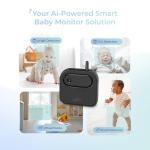 Tiny Traveler Ai Smart Wireless Baby Car Monitor with Power Bank - AI-Powered Safety Alerts: Cry/Laugh/Stand Detection, Virtual Fence, Long Range 1000ft Night Vision Lullabies Night Light - Black
