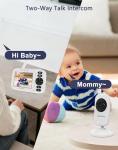 HelloBaby Monitor No WiFi Video Baby Monitor with Camera and Audio - 3.2" Screen, 2-Way Talk, Night Vision, 8 Lullabies,Temperature, Manual Baby Camera Adjustment,1000ft,ECO,USB Cable | HB2438 Upgrade