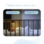 Tiny Traveler Ai Smart Wireless Baby Car Monitor with Power Bank - AI-Powered Safety Alerts: Cry/Laugh/Stand Detection, Virtual Fence, Long Range 1000ft Night Vision Lullabies Night Light - Black