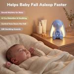 Mom's Choice Awards丨Bunny White Noise Sound Machine Baby for Sleep- AI Cry Detection, 100 Soothing Sounds, Full APP Access Included, Easter Gifts for Baby, Night Light & Sleep Trainer, New Mom Gift