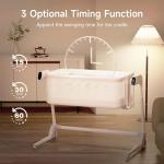 Maydolly Baby Bassinet, Smart Crib, Automatic Cry Detection and Response, Rocking Bassinet for Baby, 7 Height Adjustable with Mattress for Newborns (White)