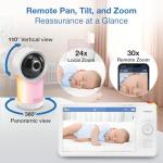 VTech Smart WiFi 7” HD Display Video Baby Monitor, 1080p HD Camera via App, Pan-Tilt-Zoom, Night Light, 2-Way Talk, 2K CMOS Video Sensor, Wide-Angle Viewing, Rechargeable Battery, Free App: RM7866HD