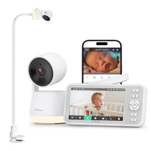 Dr.Care LumiView Smart WiFi Baby Monitor with Clip Mount - 5" 1080P FHD & 2K Camera App Control, Privacy Mode, 5000mAh Removable Battery, Cry & Motion Alerts, HD Night Vision, RGB Night Light