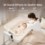 Maydolly Baby Bassinet, Smart Crib, Automatic Cry Detection and Response, Rocking Bassinet for Baby, 7 Height Adjustable with Mattress for Newborns (White)