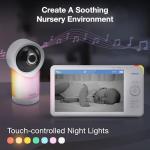 VTech Smart WiFi 7” HD Display Video Baby Monitor, 1080p HD Camera via App, Pan-Tilt-Zoom, Night Light, 2-Way Talk, 2K CMOS Video Sensor, Wide-Angle Viewing, Rechargeable Battery, Free App: RM7866HD