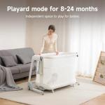 Maydolly Baby Bassinet, Smart Crib, Automatic Cry Detection and Response, Rocking Bassinet for Baby, 7 Height Adjustable with Mattress for Newborns (White)