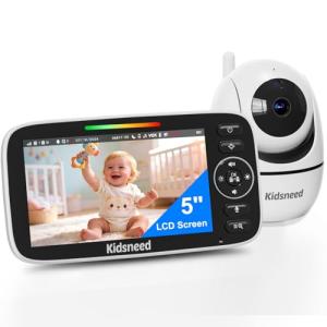 Kidsneed Baby Monitor with Camera and Audio - 5 inch 720P Video Baby Monitor, No WiFi, 48H Battery Life, Night Vision, Two Way Talk, Remote Pan Tilt Zoom, Thermal Monitor，1000 ft Range （530）