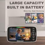 Kidsneed Baby Monitor with Camera and Audio - 5 inch 720P Video Baby Monitor, No WiFi, 48H Battery Life, Night Vision, Two Way Talk, Remote Pan Tilt Zoom, Thermal Monitor，1000 ft Range （530）