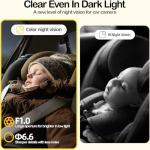 Ellie Baby Car Monitor, 2K UHD Backseat Monitor with Color Night Vision, Face Tracking, Dual Display for 2 Kids, Wide View Car Baby Camera, Smart Video Capture & App Control