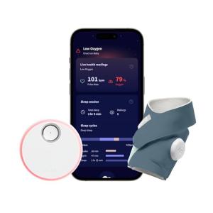 Owlet Dream Sock – Smart Wearable Baby Monitor, Infant Pulse Oximeter Tracks Oxygen & Heart Rate - Parents Receive Alerts, Sleep & Health Insights via App - Bedtime Blue