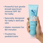 Blue Lizard BABY Mineral Sunscreen with Zinc Oxide, SPF 50+, Water Resistant, UVA/UVB Protection with Smart Cap Technology - Fragrance Free, 5 oz. Tube