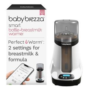 Baby Brezza Smart Baby Bottle Warmer, Breastmilk Warmer + Defroster – Free App - Different Temperatures for Breastmilk + Formula - Universal Fit for All Bottles + Milk Bags - Calentador de Biberones