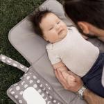 Tiny Twinkle Portable Diaper Changing Pad | Waterproof, Wipeable & Compact Baby Changing Pad for Travel | Smart Wipes Pocket & Organized Storage| Newborn Shower Gift (Luna)