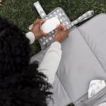 Tiny Twinkle Portable Diaper Changing Pad | Waterproof, Wipeable & Compact Baby Changing Pad for Travel | Smart Wipes Pocket & Organized Storage| Newborn Shower Gift (Luna)