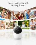 eufy Security Baby Monitor E20 with 2K HD Camera, 5'' 720p Display, Hybrid Wi-Fi & No Wi-Fi Connection, Pan-Tilt, 4X Zoom, Portable Camera with Built-in Battery, 24/7 Recording in App, ANR