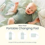 Tiny Twinkle Portable Diaper Changing Pad | Waterproof, Wipeable & Compact Baby Changing Pad for Travel | Smart Wipes Pocket & Organized Storage| Newborn Shower Gift (Luna)