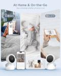 ARENTI Baby Monitor with 2 Cameras, 2K/3MP WiFi 6 Camera and Audio, 5-inch Wireless Screen, Smartphone App, Super Night Vision, Crying Detection, Auto Tracking, Temp&Humidity Sensor (D3 Set)