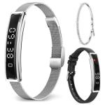 Smart Bracelet for Women Men, Slim Fitness Tracker Smart Wristband with Heart Rate/Blood Oxygen/Sleep Monitor/Pedometer,12 Sports Activity Tracker, Smart watch for Android iPhone,2 Bands,Silver