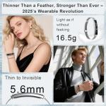 Smart Bracelet for Women Men, Slim Fitness Tracker Smart Wristband with Heart Rate/Blood Oxygen/Sleep Monitor/Pedometer,12 Sports Activity Tracker, Smart watch for Android iPhone,2 Bands,Silver