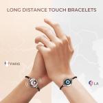 TOTWOO Long Distance Touch Bracelets for Couples, Vibration & Light up for Love Couples Bracelets | Long Distance Relationship Gifts for Girlfriend Bluetooth Pairing Jewelry