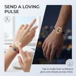IBHOO Long Distance Touch Bracelets, Touch Bracelets for Couples, Smart Light & Vibration Love Jewelry, Long Distance Valentines Day Gifts (A, alloy)