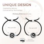 TOTWOO Long Distance Touch Bracelets for Couples, Vibration & Light up for Love Couples Bracelets | Long Distance Relationship Gifts for Girlfriend Bluetooth Pairing Jewelry