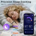 Smart Bracelet for Women Men, Slim Fitness Tracker Smart Wristband with Heart Rate/Blood Oxygen/Sleep Monitor/Pedometer,12 Sports Activity Tracker, Smart watch for Android iPhone,2 Bands,Silver