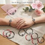 IBHOO Long Distance Touch Bracelets, Touch Bracelets for Couples, Smart Light & Vibration Love Jewelry, Long Distance Valentines Day Gifts (A, alloy)