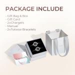 TOTWOO Long Distance Touch Bracelets for Couples, Vibration & Light up for Love Couples Bracelets | Long Distance Relationship Gifts for Girlfriend Bluetooth Pairing Jewelry