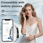 Smart Bracelet for Women Men, Slim Fitness Tracker Smart Wristband with Heart Rate/Blood Oxygen/Sleep Monitor/Pedometer,12 Sports Activity Tracker, Smart watch for Android iPhone,2 Bands,Silver