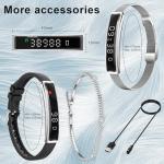 Smart Bracelet for Women Men, Slim Fitness Tracker Smart Wristband with Heart Rate/Blood Oxygen/Sleep Monitor/Pedometer,12 Sports Activity Tracker, Smart watch for Android iPhone,2 Bands,Silver