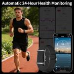 Smart Bracelet,Activity Trackers for Man&Women,Fitness Tracker Band, 24H Sleep Tracker,All-Day Continuous Heart Rate Blood Pressure Stress HRV Monitor,170+ Sport Mode with Free APP (Black)