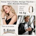 Smart Bracelet for Women Men, Slim Fitness Tracker Smart Wristband with Heart Rate/Blood Oxygen/Sleep Monitor/Pedometer,12 Sports Activity Tracker, Smart watch for Android iPhone,2 Bands,Rosegold