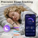 Smart Bracelet for Women Men, Slim Fitness Tracker Smart Wristband with Heart Rate/Blood Oxygen/Sleep Monitor/Pedometer,12 Sports Activity Tracker, Smart watch for Android iPhone,2 Bands,Rosegold