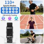 Smart Bracelet,Activity Trackers for Man&Women,Fitness Tracker Band, 24H Sleep Tracker,All-Day Continuous Heart Rate Blood Pressure Stress HRV Monitor,170+ Sport Mode with Free APP (Black)