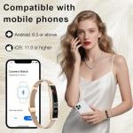 Smart Bracelet for Women Men, Slim Fitness Tracker Smart Wristband with Heart Rate/Blood Oxygen/Sleep Monitor/Pedometer,12 Sports Activity Tracker, Smart watch for Android iPhone,2 Bands,Rosegold