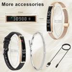 Smart Bracelet for Women Men, Slim Fitness Tracker Smart Wristband with Heart Rate/Blood Oxygen/Sleep Monitor/Pedometer,12 Sports Activity Tracker, Smart watch for Android iPhone,2 Bands,Rosegold