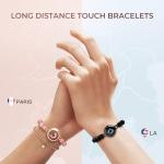 TOTWOO Long Distance Touch Bracelets for Couples, Smart Light up & Vibration for Love Couples Healing Stone Bracelet | Long Distance Relationship Gifts for Girlfriend Bluetooth Pairing Jewelry