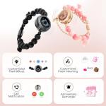 TOTWOO Long Distance Touch Bracelets for Couples, Smart Light up & Vibration for Love Couples Healing Stone Bracelet | Long Distance Relationship Gifts for Girlfriend Bluetooth Pairing Jewelry