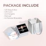 TOTWOO Long Distance Touch Bracelets for Couples, Smart Light up & Vibration for Love Couples Healing Stone Bracelet | Long Distance Relationship Gifts for Girlfriend Bluetooth Pairing Jewelry