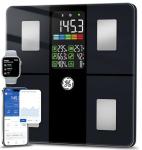 GE Scale for Body Weight, Body Fat, BMI, Muscle Mass, Smart Bathroom Scales with 14 Body Composition Metrics with Large Display, Accurate Bluetooth Weighing Machine with Fitness App, 400 lbs, Black