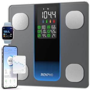 RENPHO Smart Scale for Body Weight, Weight Scale with 7-in-1 Large Display for BMI, Body Fat, Muscle Mass, 13 Body Composition, High Accurate Bluetooth Scale, 500lbs, 11.8", Elis 2XL