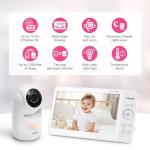 VTech 7" Baby Monitor with IPS Screen, Pan Tilt Zoom Camera, No WiFi Video Baby Monitor with Camera and Audio, Multi-Color Night Light, 2-Way Talk, Lullabies, Advanced HQ Max