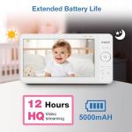 VTech 7" Baby Monitor with IPS Screen, Pan Tilt Zoom Camera, No WiFi Video Baby Monitor with Camera and Audio, Multi-Color Night Light, 2-Way Talk, Lullabies, Advanced HQ Max